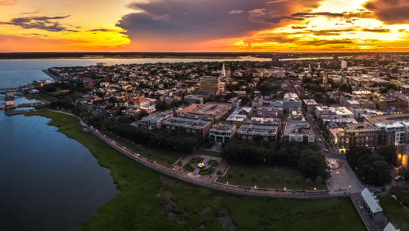 Aerial view of Charleston