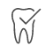 Animated tooth with checkmark indicating preventive dentistry