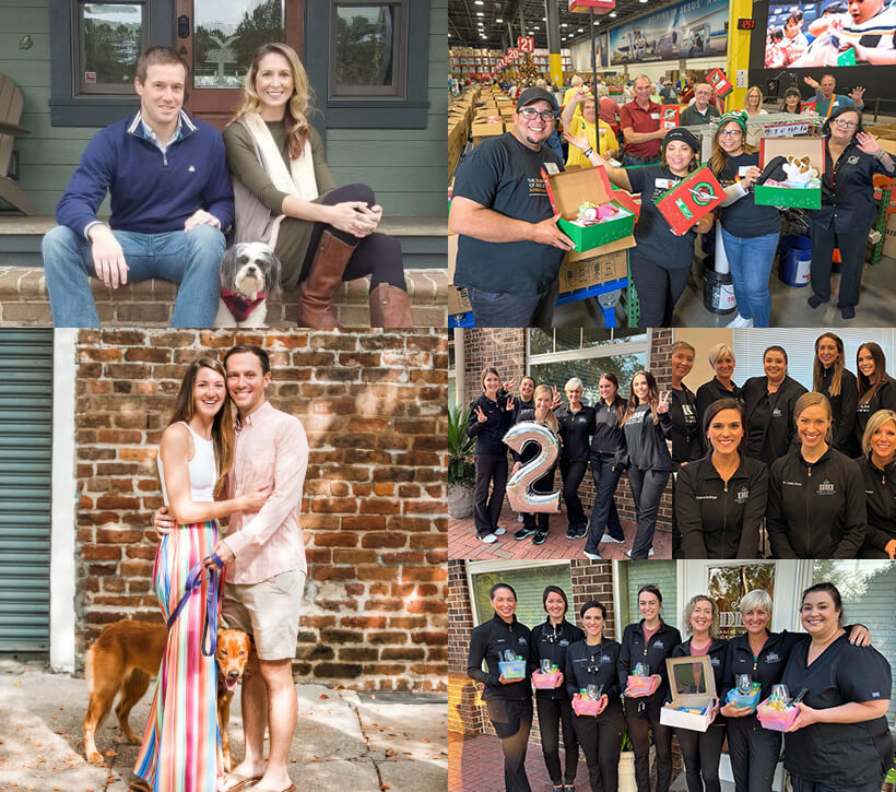 Collage of photos of our dental team