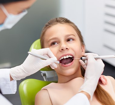 Young girl receiving children's dentistry