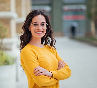 woman smiling with veneers on Daniel Island 